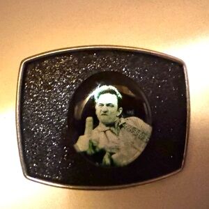 Johnny Cash Black Belt Buckle with Silver Accents by BBJ